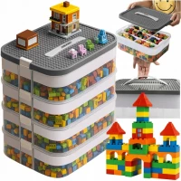 Kruzzel 25758 Úložný box na stavebnici, 29 l, 4 patra 