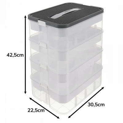 Kruzzel 25758 Úložný box na stavebnici, 29 l, 4 patra 