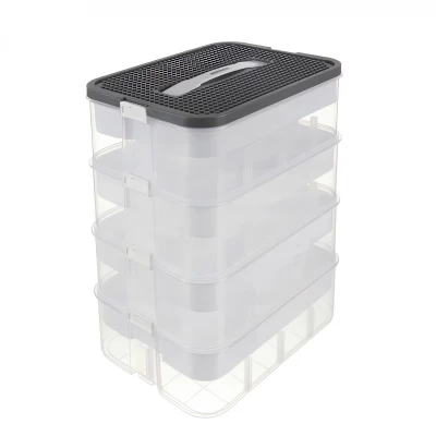 Kruzzel 25758 Úložný box na stavebnici, 29 l, 4 patra 