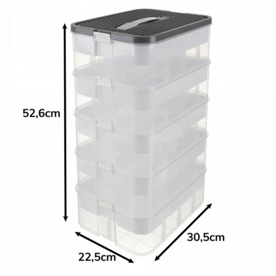 Kruzzel 25759 Úložný box na stavebnici, 35 l, 5 pater 