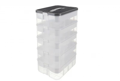 Kruzzel 25759 Úložný box na stavebnici, 35 l, 5 pater 