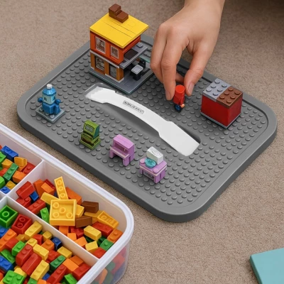 Kruzzel 25756 Úložný box na stavebnici, 15 l, 2 patra 