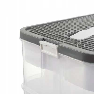 Kruzzel 25756 Úložný box na stavebnici, 15 l, 2 patra 