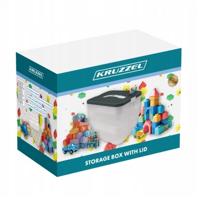Kruzzel 25756 Úložný box na stavebnici, 15 l, 2 patra 