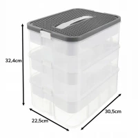 Kruzzel 25757 Úložný box na stavebnici, 22 l, 3 patra 