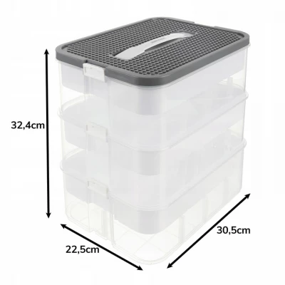 Kruzzel 25757 Úložný box na stavebnici, 22 l, 3 patra 