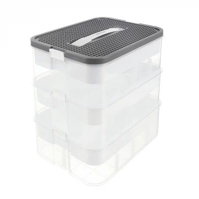 Kruzzel 25757 Úložný box na stavebnici, 22 l, 3 patra 