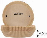 Pronett XJ5685 Papierová vložka do teplovzdušnej fritézy, priemer 20 cm, 100 ks