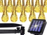 Verk 12380 Světelný řetěz solární, kapky 20 LED, teplá bílá