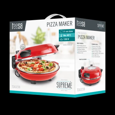 Teesa TSA3238 Pec na pizzu Supreme 1200 W, 32 cm, červená