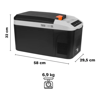 Teesa TSA5008 Turistická chladnička s kompresorem DC12/24V AC 230V, 13 L černá