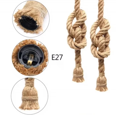 APT ZD151A Stropné svietidlo z jutového lana, 2 svietidlá