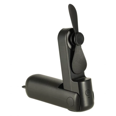 KIK KX3075 Ventilátor skládací, USB, 1200 mAh, USB-C, černá