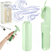 KIK KX3075 Ventilátor skládací, USB, 1200 mAh, USB-C, zelená