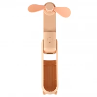 KIK KX3075 Ventilátor skládací, USB, 1200 mAh, USB-C, růžová