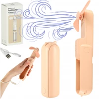 KIK KX3075 Ventilátor skládací, USB, 1200 mAh, USB-C, růžová