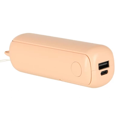 KIK KX3075 Ventilátor skládací, USB, 1200 mAh, USB-C, růžová