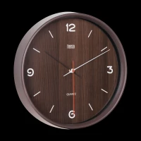 Teesa TSA0048DB Nástěnné hodiny 30cm, imitace tmavé dřevo 