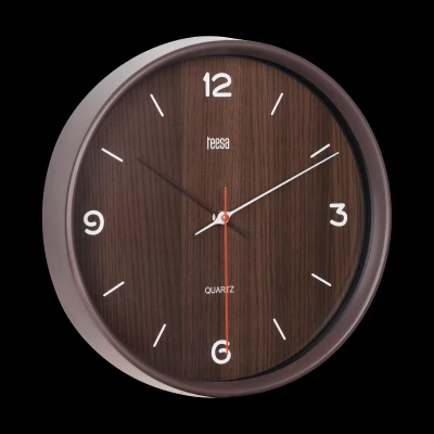 Teesa TSA0048DB Nástěnné hodiny 30cm, imitace tmavé dřevo 