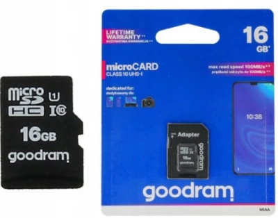 Goodram MicroSD 16 GB Class 10 UHS-I SD + adaptér