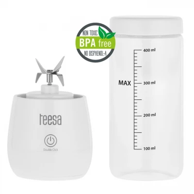 Teesa TSA3543 Prenosný mixér na smoothie 450 ml, 100 W, biely