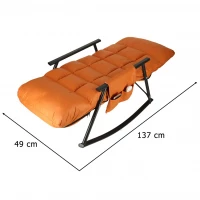 KIK KX3081 Záhradné hojdacie kreslo s matracom, 100 kg, oranžové