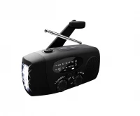 Verk 27285 Solární rádio s dynamem, LED osvětlením a powerbankou, černé