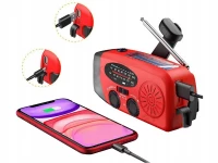 Verk 27285 Solární rádio s dynamem, LED osvětlením a powerbankou, černé