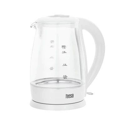 Teesa TSA1511W Rychlovarná konvice skleněná 1,7L, 2200W, bílá