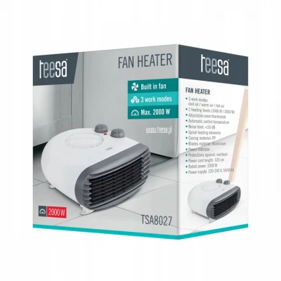  Teesa TSA8027 Teplovzdušný ventilátor plochý, 2000 W, bílý