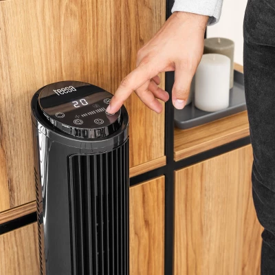 Teesa TSA8066 Sloupový ventilátor s dálkovým ovládáním, 74 cm, 50 W, černá