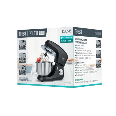 Teesa TSA3545-B Kuchyňský robot Easy Cook Single White 5,5 L, 1400 W, černý