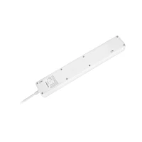 Rebel Predlžovací kábel 5 x zásuvka + 2 x USB + vypínač, 3 m, biely