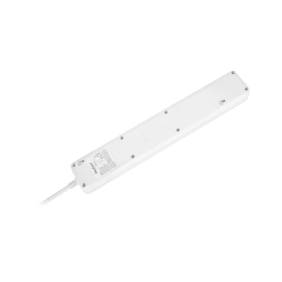 Rebel Predlžovací kábel 5 x zásuvka + 2 x USB + vypínač, 3 m, biely