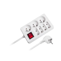 Rebel Prodlužovací kabel s vypínačem 7 zásuvek, 1,5m, bílý 