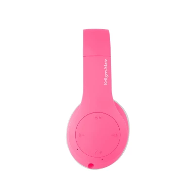 Kruger&Matz KM0657 Bezdrátová dětská sluchátka, Street Kids, Bluetooth: 5.3, 400 mAh, růžová