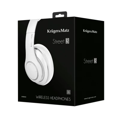 Kruger&Matz KM0653 Bezdrôtové slúchadlá, Street 3, Bluetooth: 5.3, 400 mAh, biele