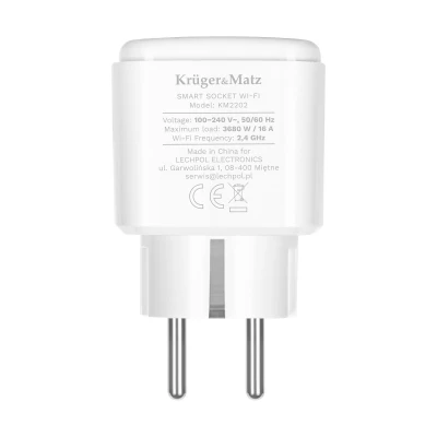 Kruger&Matz KM2202-W Inteligentná zásuvka Connect P4 WiFi Tuya, biela