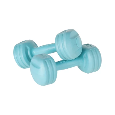 Rebel RBA-2307 Fitness činky jednoručky 2 x 2 kg, světle modré 