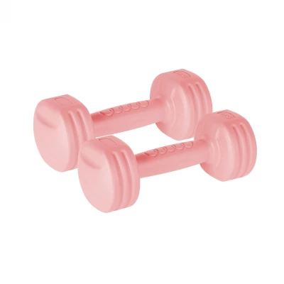 Rebel RBA-2305 Fitness činky jednoručky 2 x 1 kg, světle růžové