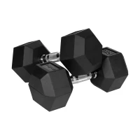 Rebel RBA-2325-15 Pogumované litinové činky HEX 2 x 15 kg