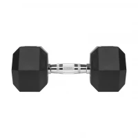 Rebel RBA-2325-15 Pogumované litinové činky HEX 2 x 15 kg