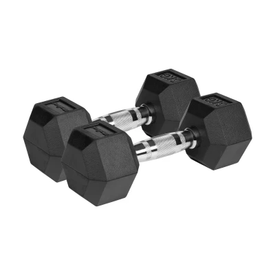 Rebel RBA-2325-06 Pogumované litinové činky HEX 2 x 6 kg