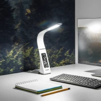 Rebel KOM1009-1 LED stolní lampa s meteo stanicí bílá