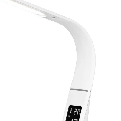 Rebel KOM1009-1 LED stolní lampa s meteo stanicí bílá