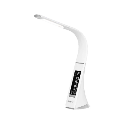 Rebel KOM1009-1 LED stolní lampa s meteo stanicí bílá