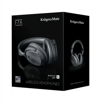 Kruger&Matz KM0655 Bezdrátová sluchátka F7A s ANC, Bluetooth 4.0, 300 mAh, černá