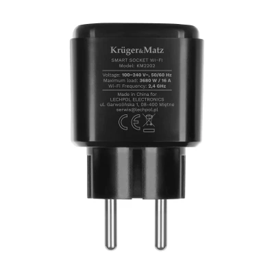 Kruger&Matz KM2202-B Smart zásuvka Connect P4 WiFi Tuya, černá