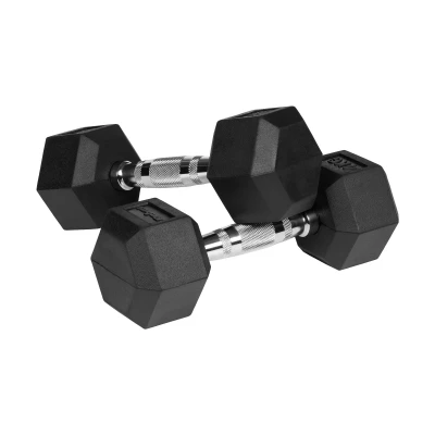 Rebel RBA-2325-04 Pogumované litinové činky HEX 2 x 4 kg