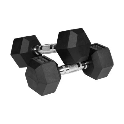Rebel RBA-2325-08 Pogumované litinové činky HEX 2 x 8 kg